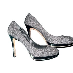 Ann Taylor tweed and patent leather pumps stilettos size 8.5